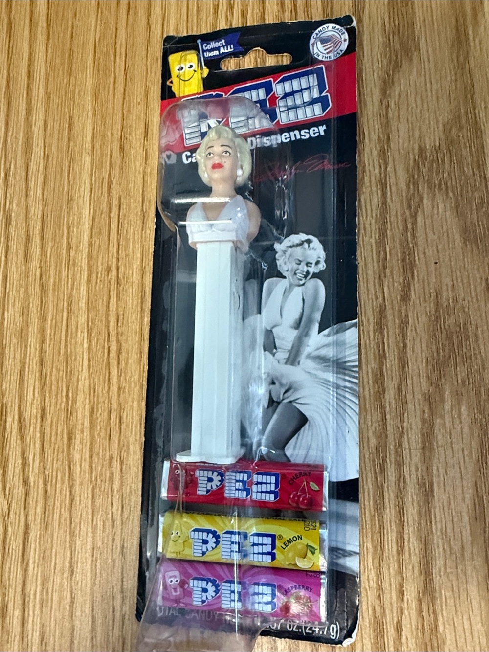 Exclusive Collectable Marylyn Monroe PEZ Dispenser with three packs of PezCandy
